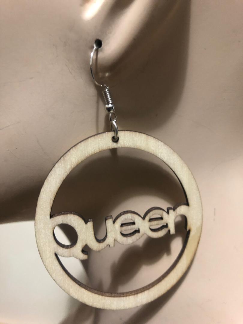 Queen Medium Wood Earrings