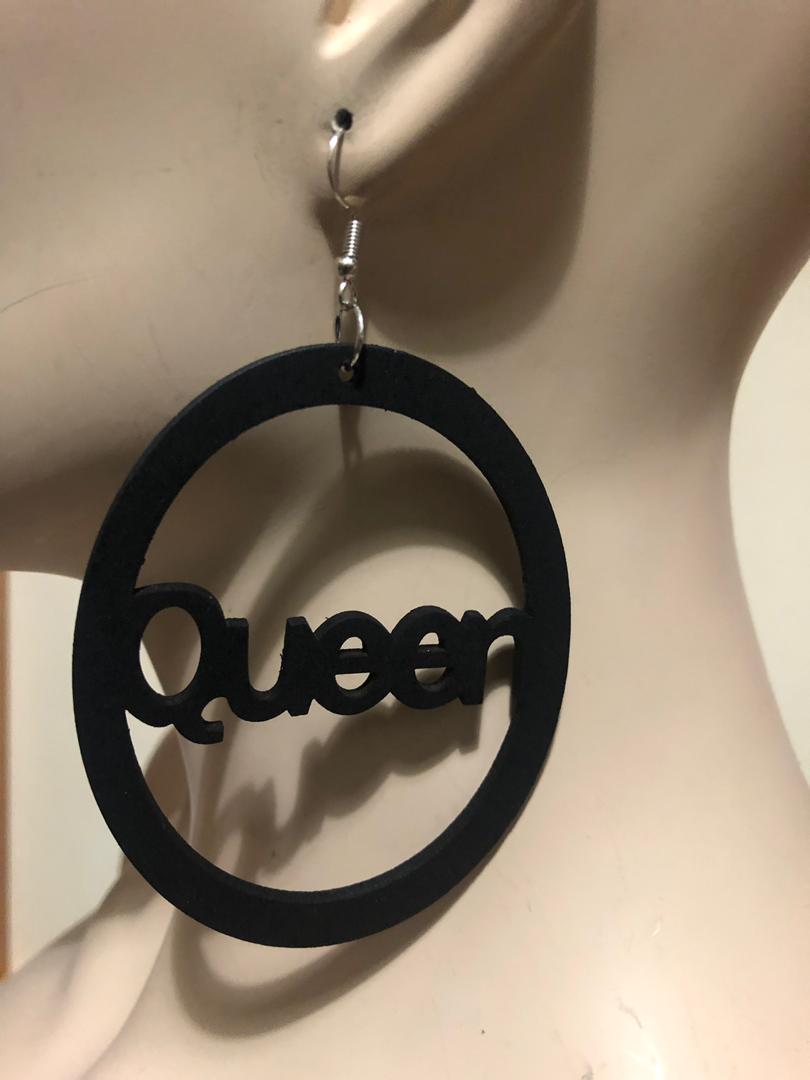 Queen Medium Wood Earrings